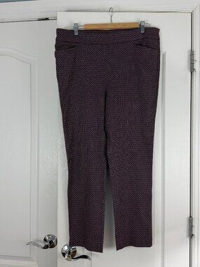 NWOT Chico's Pants Size 3 (16) Purple Pattern 3037